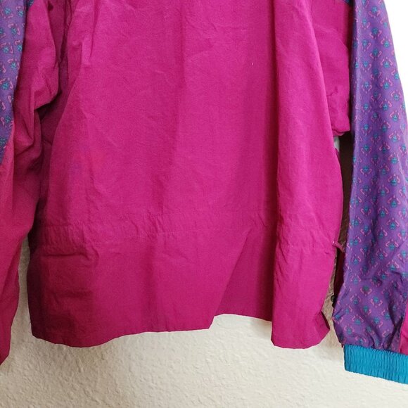 Duffel Sportswear Vintage Windbreaker Jacket Pink Purple Teal Women's Size Med - Picture 8 of 9